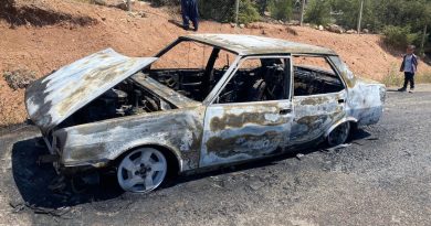 Gölbaşı’nda otomobil yandı