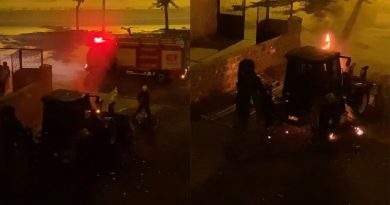 İş makinesine molotoflu saldırı