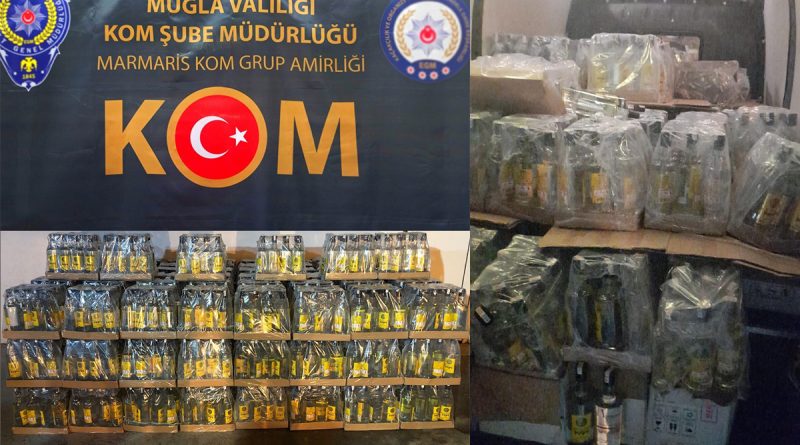 Marmaris'te 1 milyonluk sahte içki operasyonu