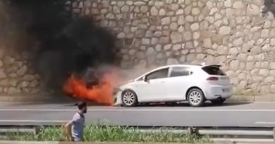 Otomobil alev alev yandı