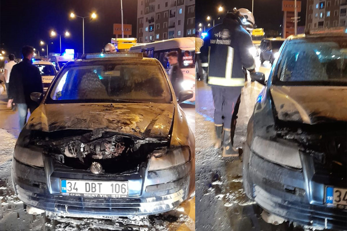 Seyir halindeki otomobil yandı!